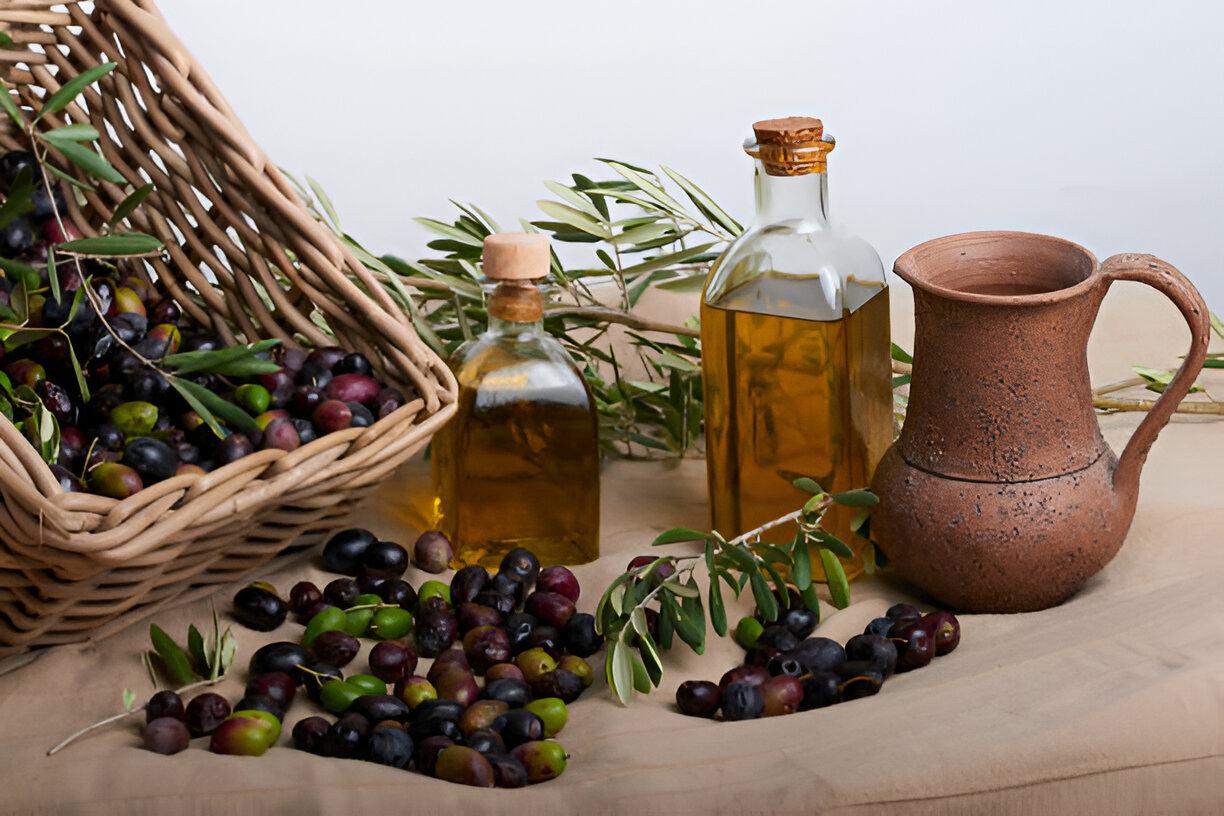 Fresh olives harvested from our orchards ready for cold pressing