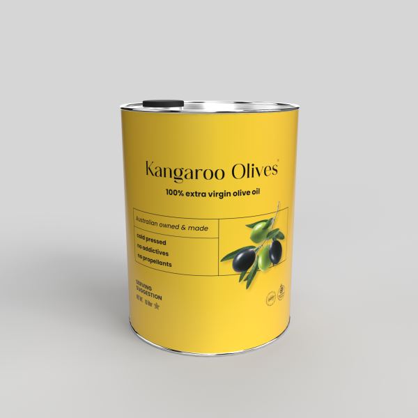 Kangaroo Extra Virgin Olive Oil 10 Litre tin - front label